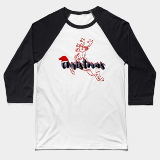 "Jolly Christmas Wishes: A Festive Celebration with a Dear in a Hat!" Baseball T-Shirt